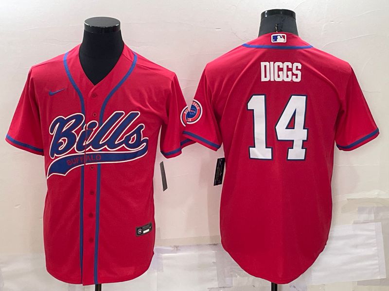 Men Buffalo Bills #14 Diggs Red Nike Co branded Jersey->buffalo bills->NFL Jersey